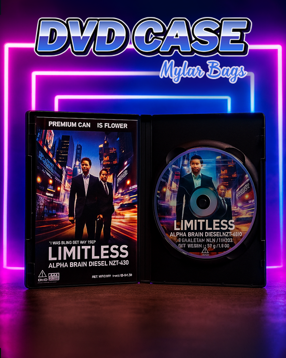 DVD case mylar bag for protective and airtight storage of DVDs and discs