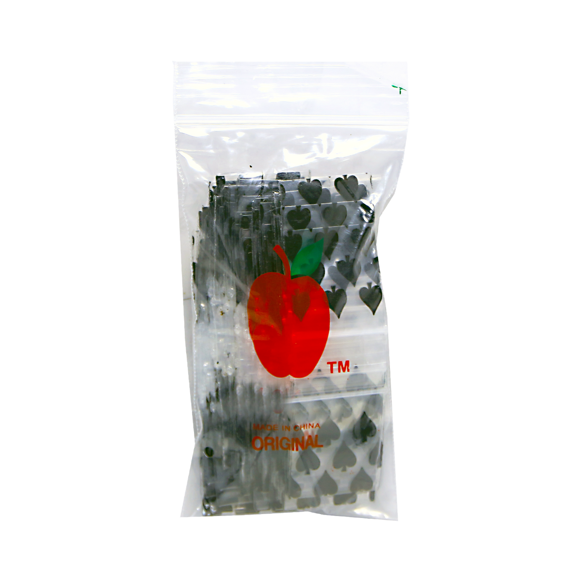 1000 Pack - Mini Apple Bags 1515 (1.5" x 1.5") Clear Storage Bag - Black Club