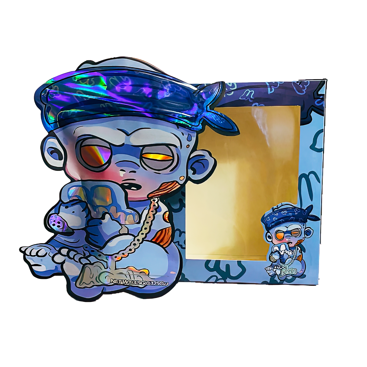 3.5g Mylar Bag with Window Box - I Can't Feel My Face Mochi (25 Bags+25Boxes)