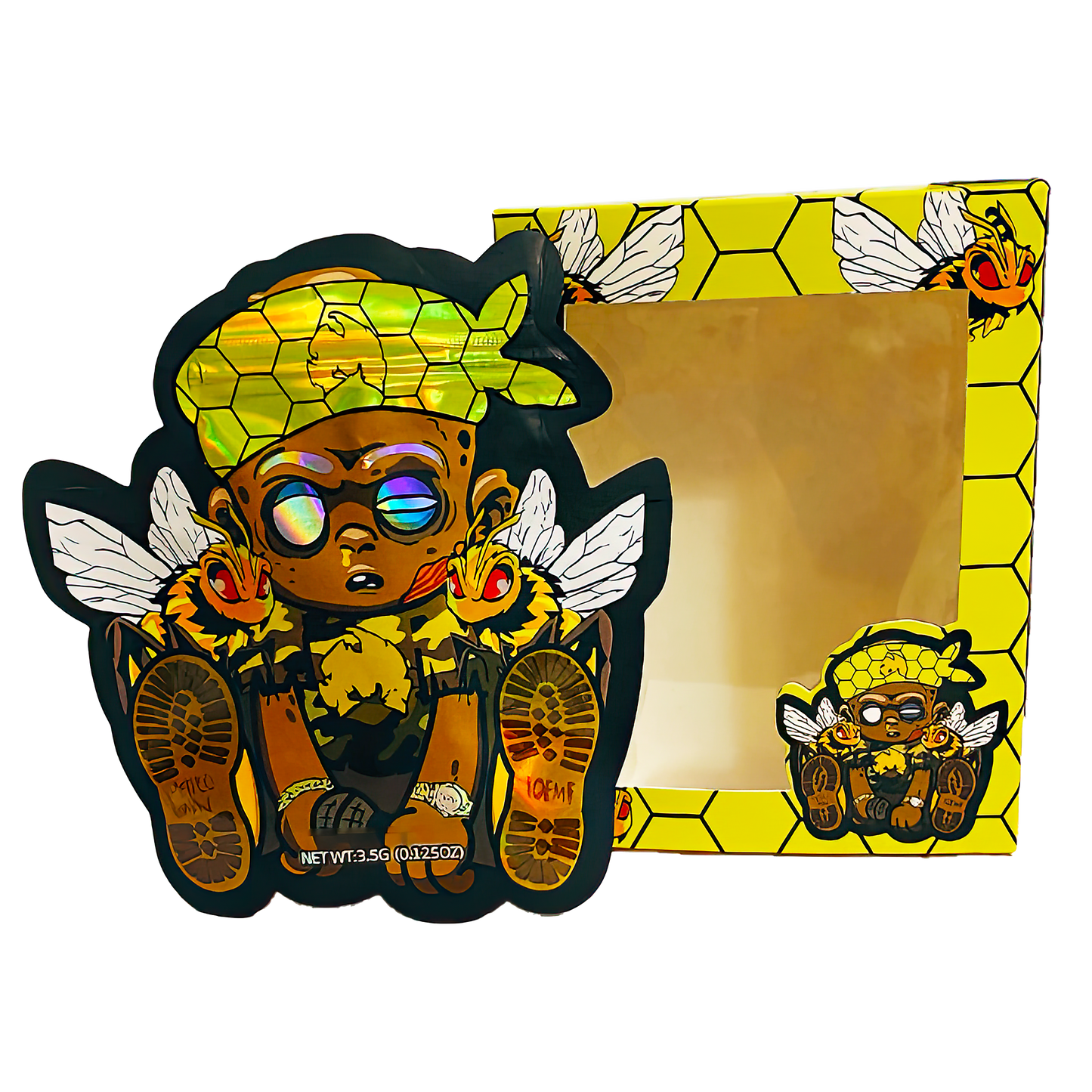 3.5g Mylar Bag with Window Box - I Can't Feel My Honey (25 Bags+25Boxes)