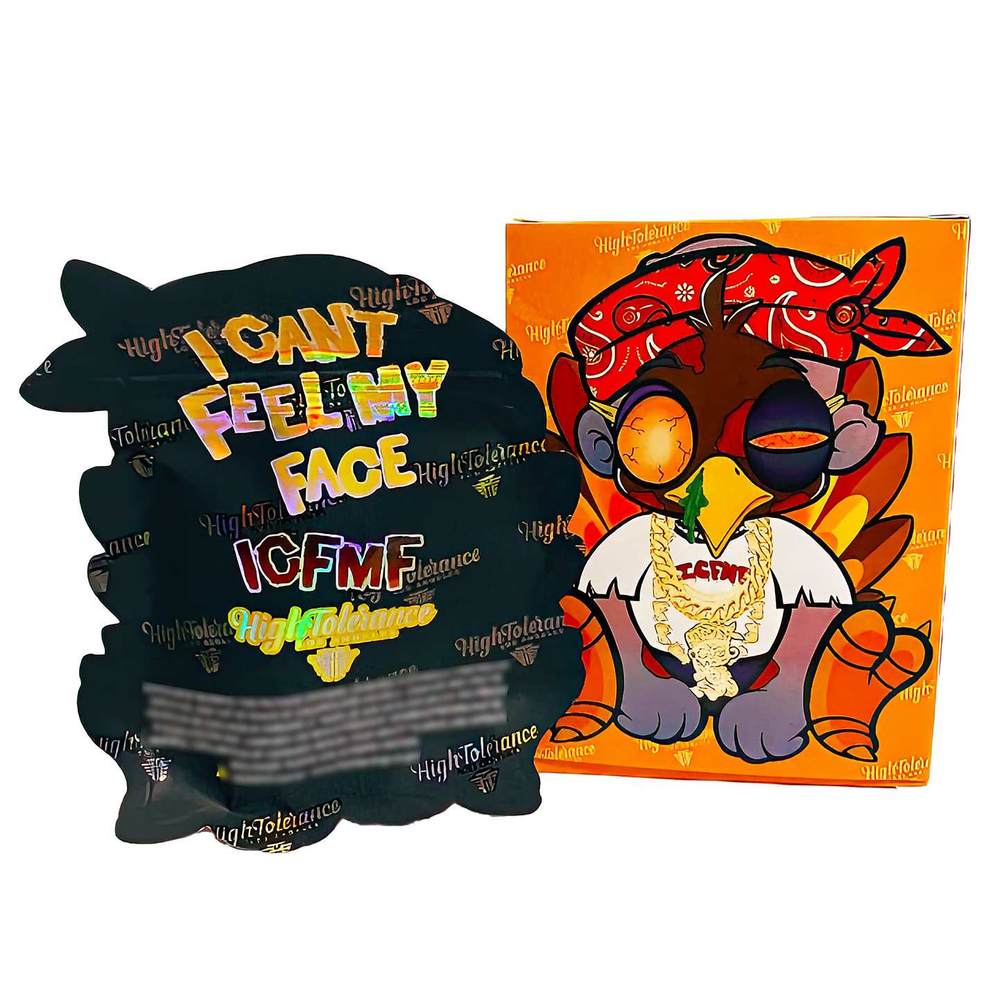 3.5g Mylar Bag with Window Box - I Can't Feel My Face (25 Bags+25Boxes)