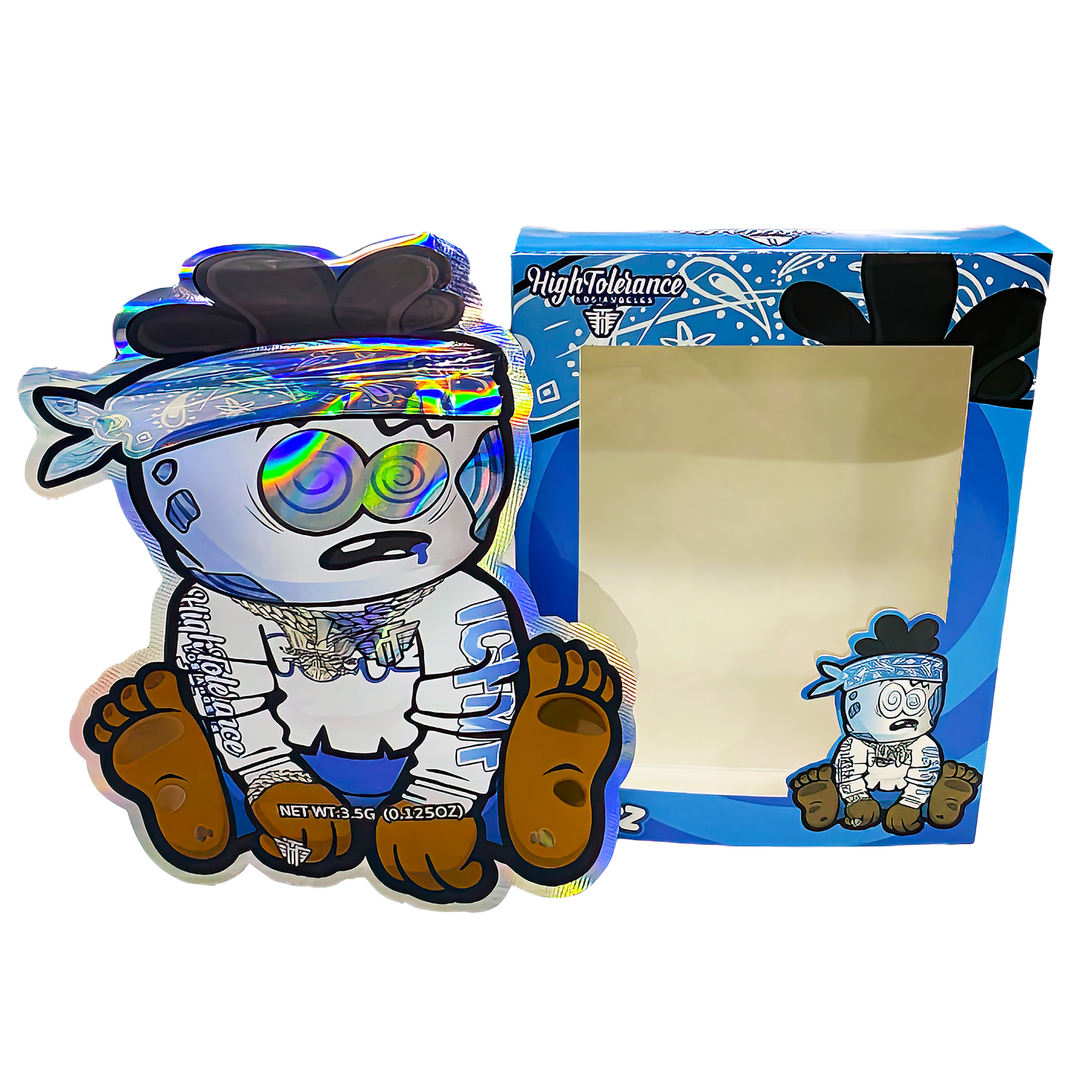 3.5g Mylar Bag with Window Box - I Can't Feel My Puffz (25 Bags+25Boxes)