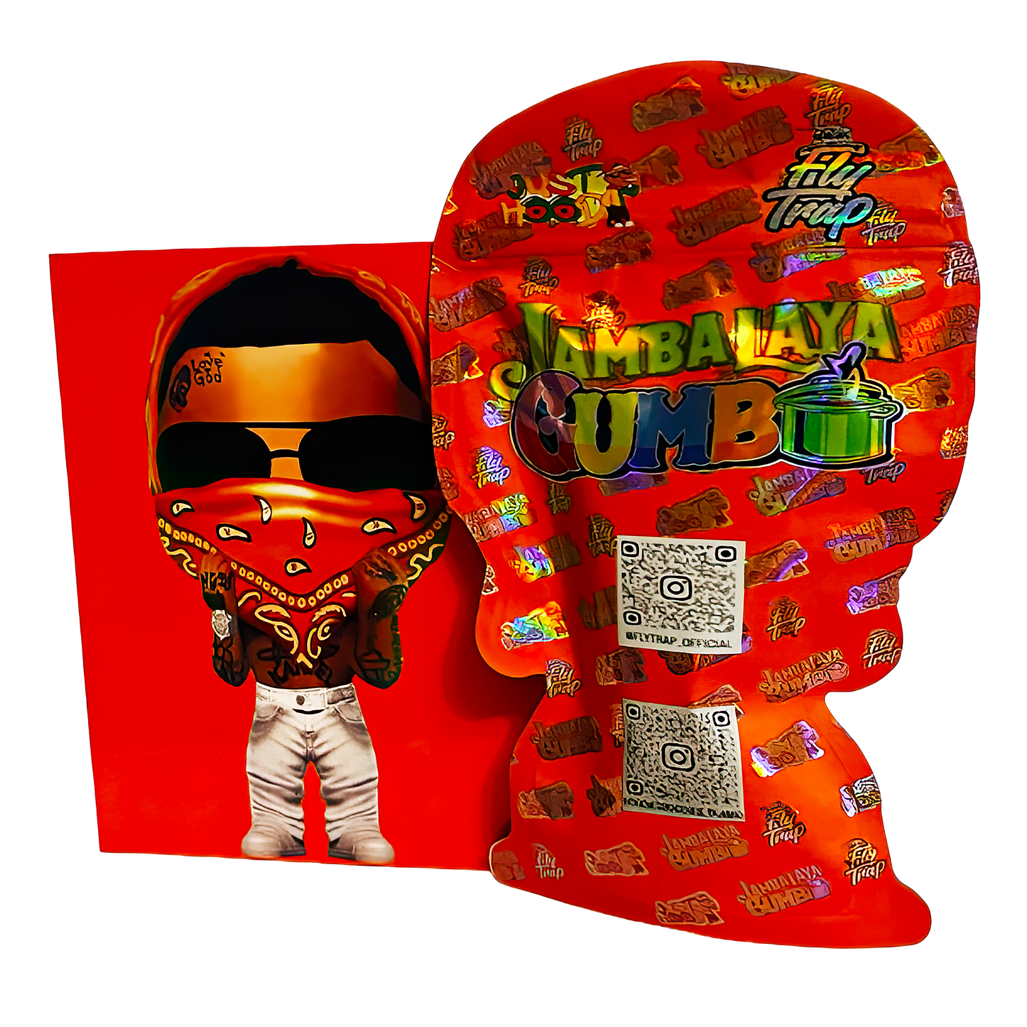 3.5g Mylar Bag with Window Box - Jambakaya Gumbo (25 Bags+25Boxes)