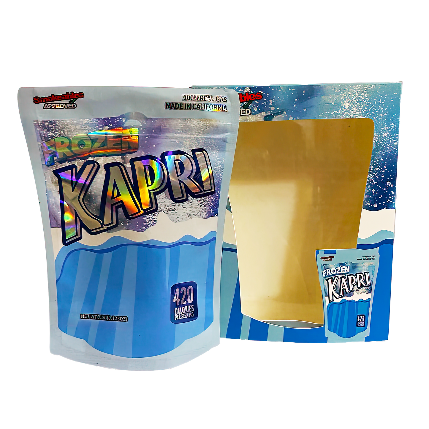 3.5g Mylar Bag with Window Box - Frozen Kapri (25 Bags+25Boxes)