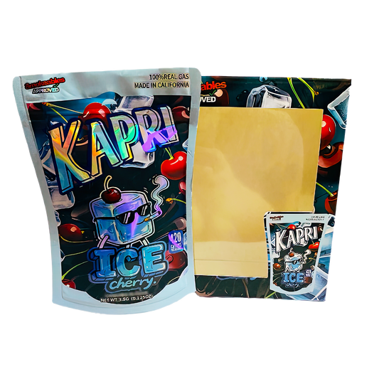 3.5g Mylar Bag with Window Box - Kapri Ice Cherry (25 Bags+25Boxes)