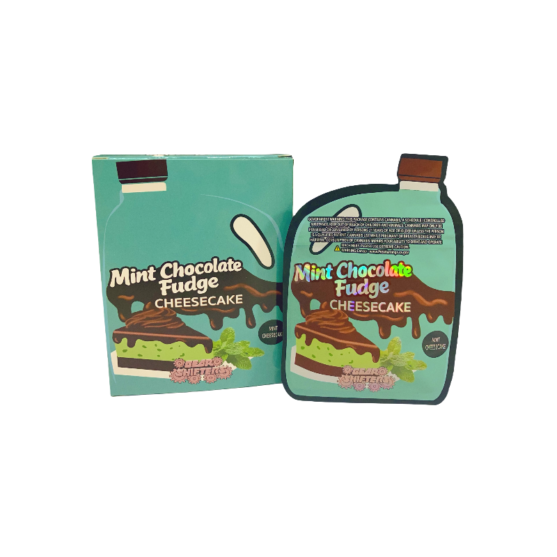 25 Pack 3.5g Shaped Bags & Window Boxes Set - Mint Chocolate Fudge Cheesecake