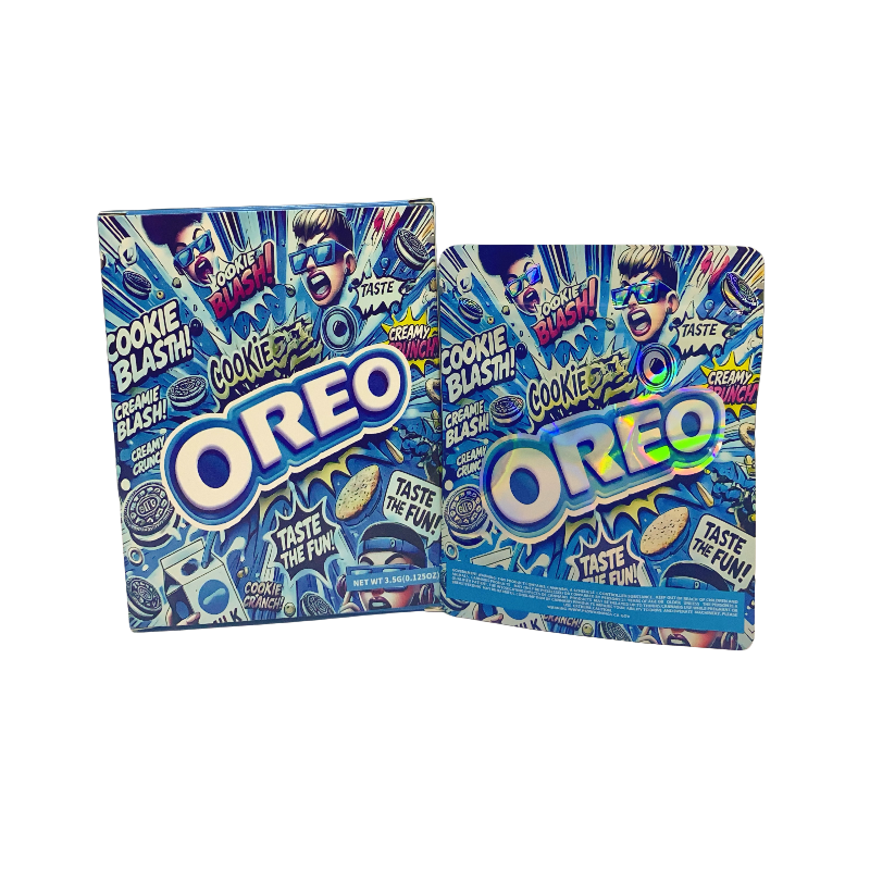 25 Pack 3.5g Shaped Bags & Window Boxes Set - Oreo Cookie Blash