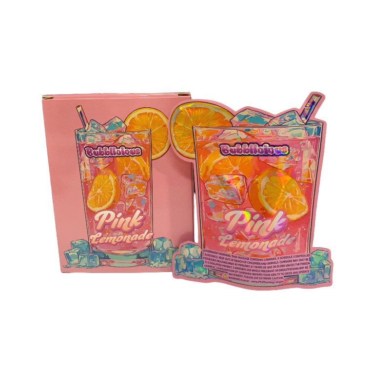 25 Pack 3.5g Shaped Bags & Window Boxes Set - Bubblicious Pink Lemonade