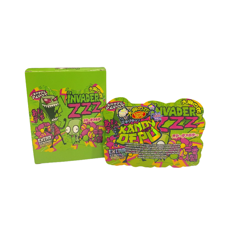 25 Pack 3.5g Shaped Bags & Window Boxes Set - Kandy Depo Invader ZZZ