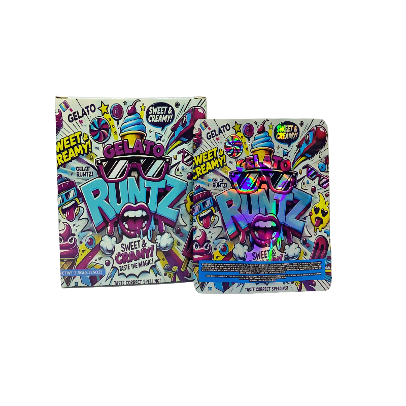 25 Pack 3.5g Shaped Bags & Window Boxes Set - Gelato Runtz