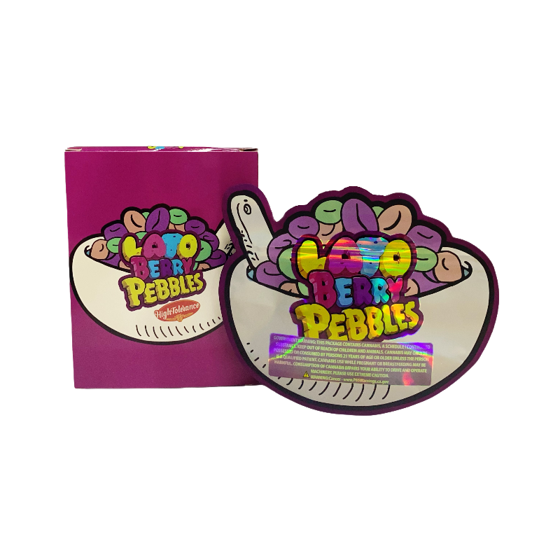 25 Pack 3.5g Shaped Bags & Window Boxes Set - High Tolerance Lato Berry Pebbles