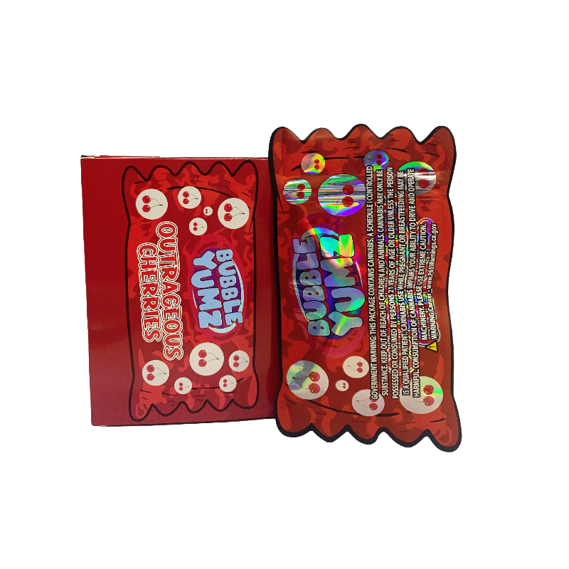 25 Pack 3.5g Shaped Bags & Window Boxes Set - Bubble Yumz Outrageous Cherries