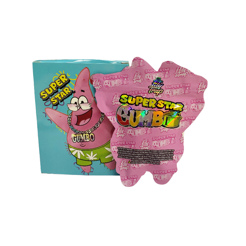 25 Pack 3.5g Shaped Bags & Window Boxes Set - Super Star Gumbo