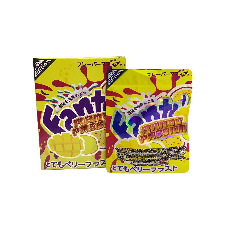 25 Pack 3.5g Shaped Bags & Window Boxes Set - Fanta Mango Passion