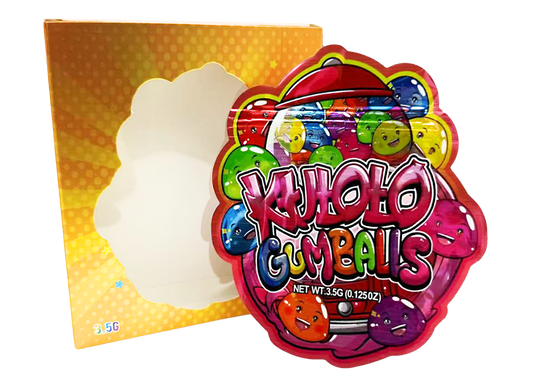 3.5g Mylar Bag with Window Box - Ktholo Gumballs (25 Bags+25Boxes)