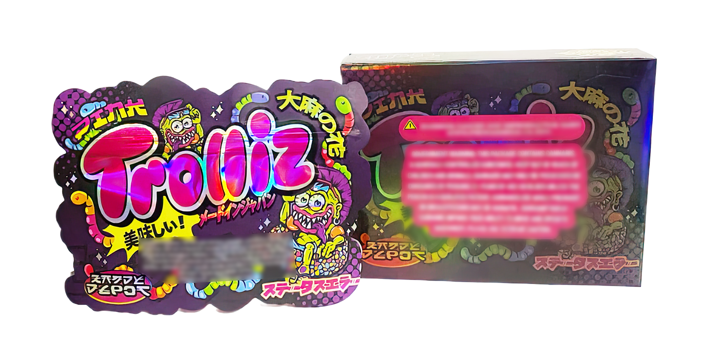 3.5g Shaped Mylar Storage Bag with Box - Trolliz (25 Storage Bags+25Boxes)