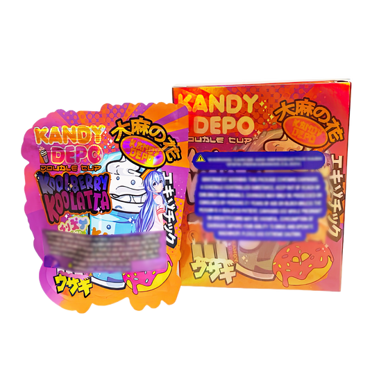 3.5g Shaped Mylar Storage Bag with Box - Depo Koolberry Koolatta (25 Storage Bags+25Boxes)