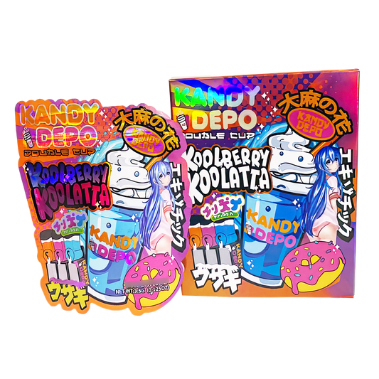 3.5g Shaped Mylar Storage Bag with Box - Depo Koolberry Koolatta (25 Storage Bags+25Boxes)