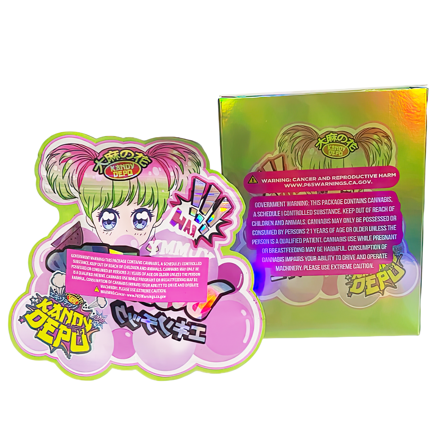3.5g Shaped Mylar Bag with Box - Bubble Pop Kandy Depo (25 Bags+25Boxes)