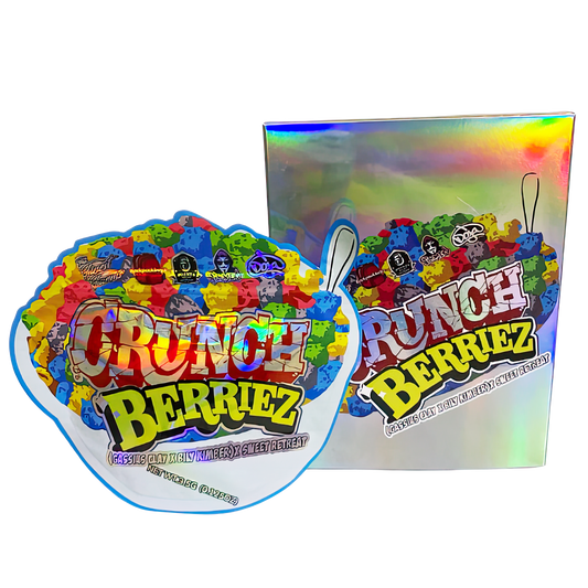 3.5g Shaped Mylar Storage Bag with Box - Crunch Berriez (25 Storage Bags+25Boxes)