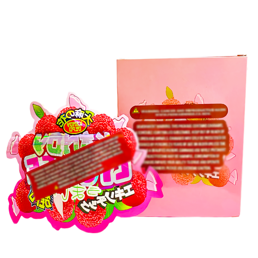 3.5g Shaped Mylar Storage Bag with Box - Lychee (25 Storage Bags+25Boxes)