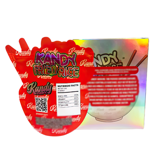 3.5g Shaped Mylar Storage Bag with Box - Fried Rice (25 Storage Bags+25Boxes)