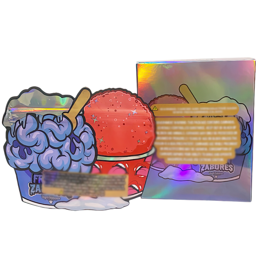 3.5g Shaped Mylar Storage Bag with Box - Frozen Zabores (25 Storage Bags+25Boxes)