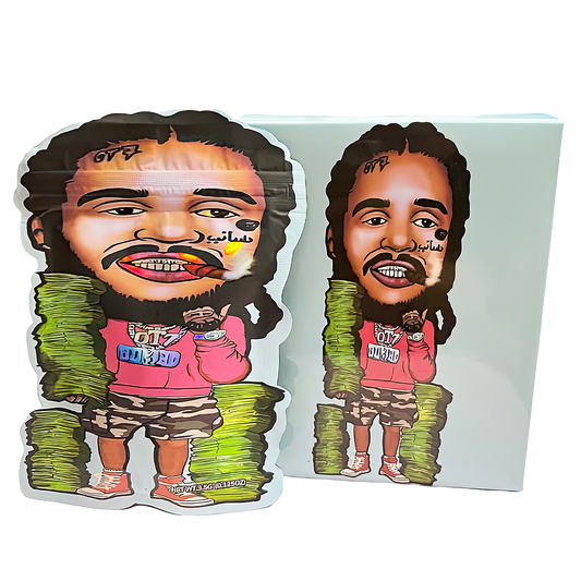 3.5g Shaped Mylar Storage Bag with Box - OT7 Boxed (25 Storage Bags+25Boxes)