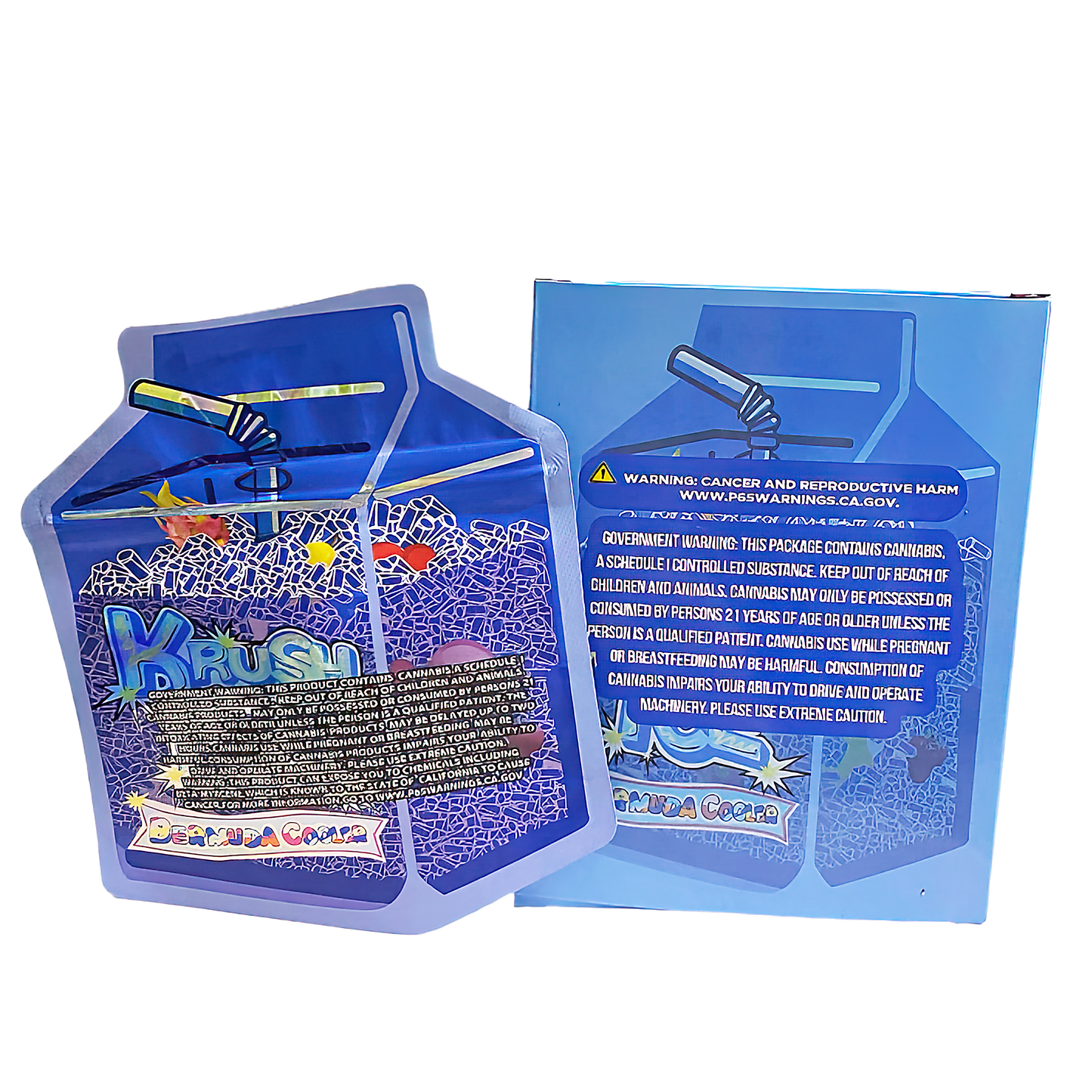 3.5g Shaped Mylar Bag with Box - Krush Ice (25 Bags+25Boxes)