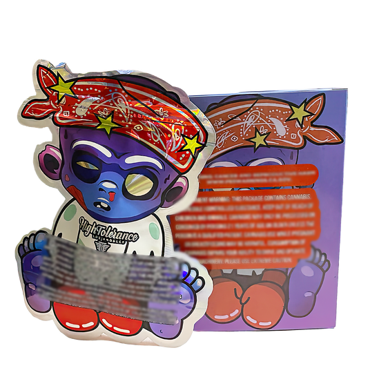 3.5g Shaped Mylar Storage Bag with Box - High Tolerance Hoodie Pop (25 Storage Bags+25Boxes)