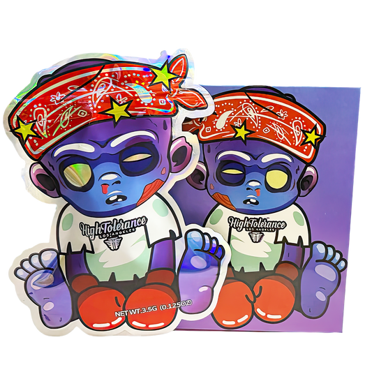 3.5g Shaped Mylar Storage Bag with Box - High Tolerance Hoodie Pop (25 Storage Bags+25Boxes)