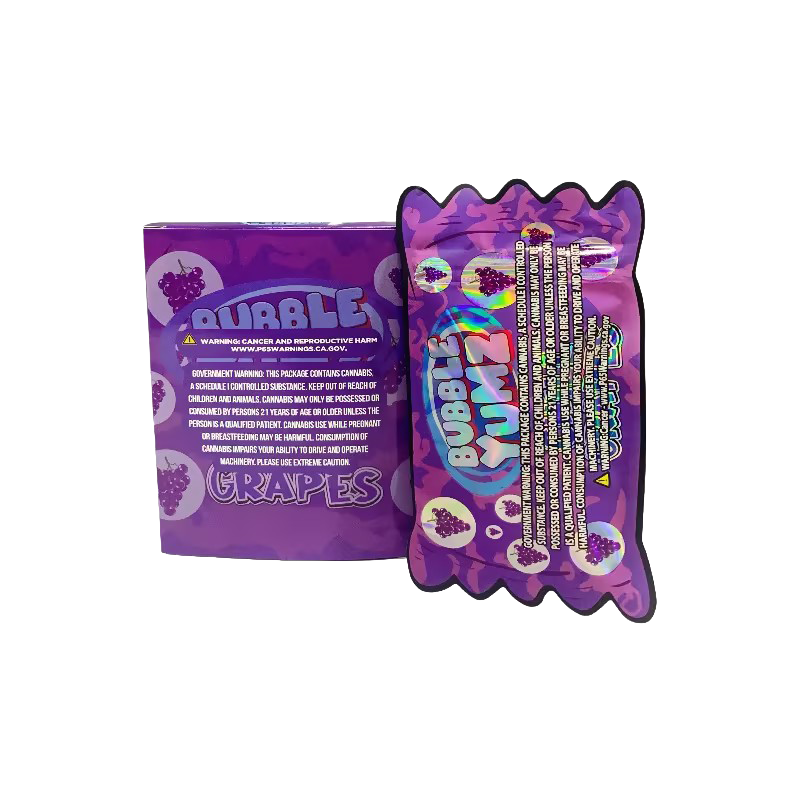 25 Pack 3.5g Shaped Bags & Boxes Set - Bubble Yumz Chill Grapes