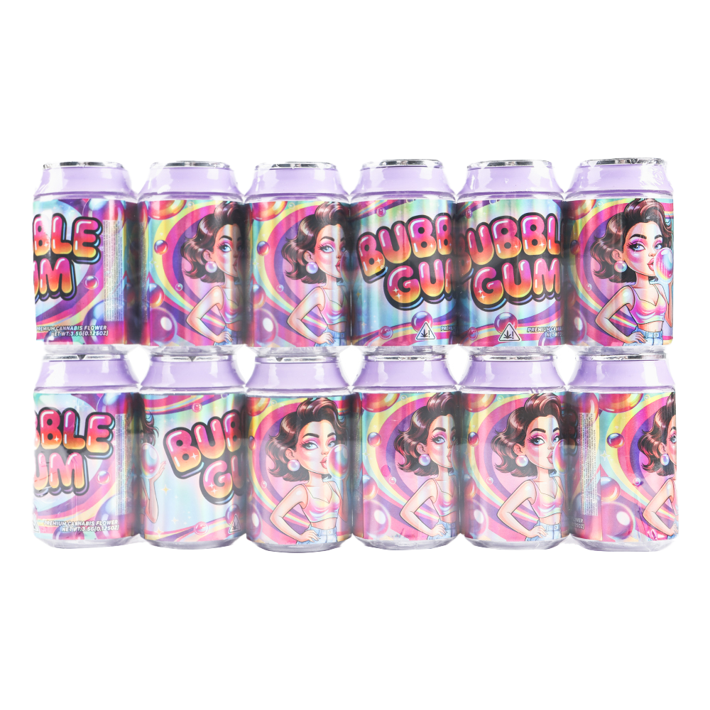 3.5g Plastic Soda Can Jar - Bubble Gum (12 Count)