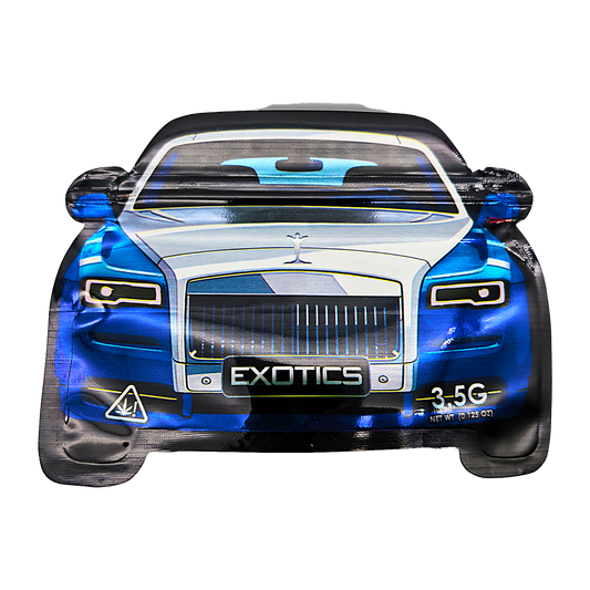 3.5g Shaped Mylar Bag - Rolls Royce Car (50 Count)