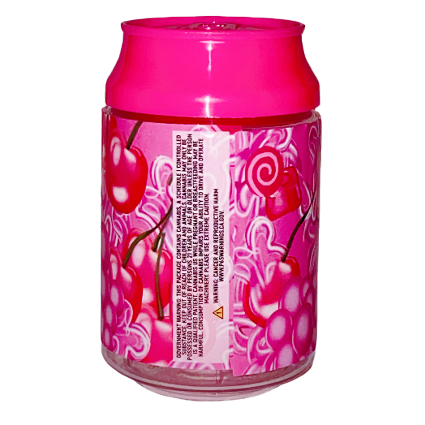 3.5g Plastic Soda Can Jar - Cherry Bubble Gum Bombon (12 Count)