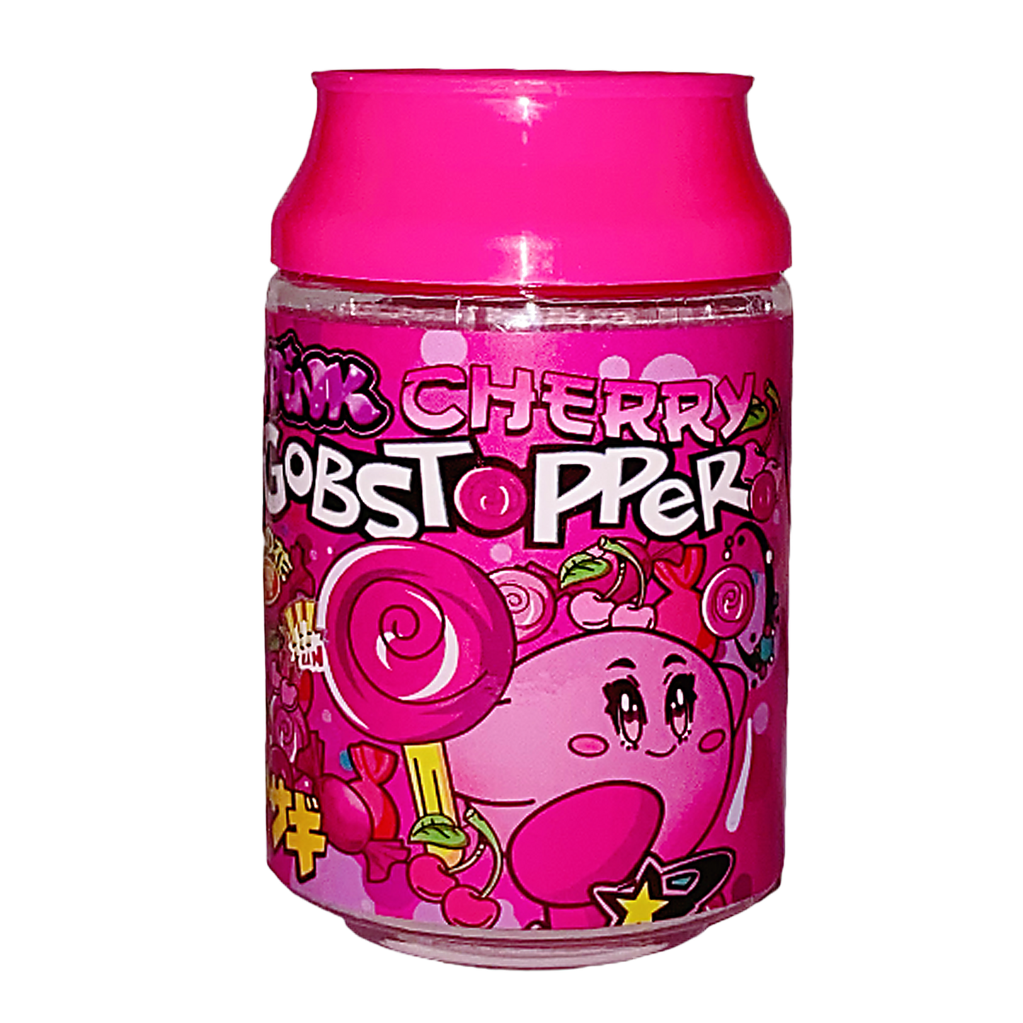3.5g Plastic Soda Can Jar - Pink Cherry Gobstopper (12 Count)
