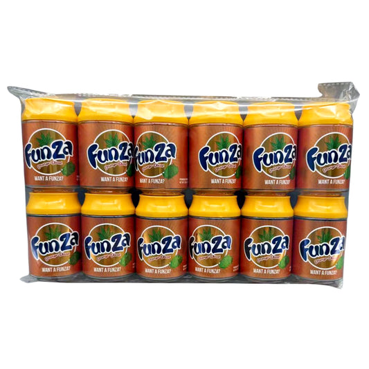 Can Mylar bag 3.5g, herb Mylar Bags, Where to buy mylar bags, Custom mylar bags near me, Mylar Bags Wholesale. Pack of Funza drinks in clear packaging on a white background