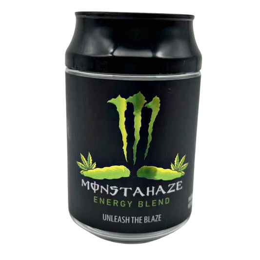 Can Mylar bag 3.5g, herb Mylar Bags, Where to buy mylar bags, Custom mylar bags near me, Mylar Bags Wholesale. Black energy drink can with green branding and text on a white background