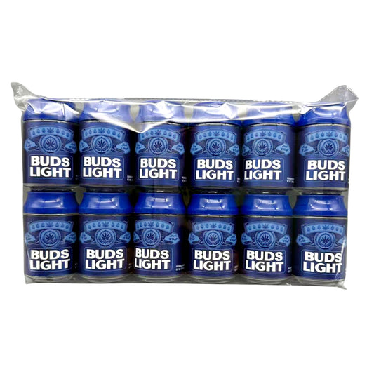 Can Mylar bag 3.5g, herb Mylar Bags, Where to buy mylar bags, Custom mylar bags near me, Mylar Bags Wholesale. Pack of Buds Light beer cans in blue and white packaging.