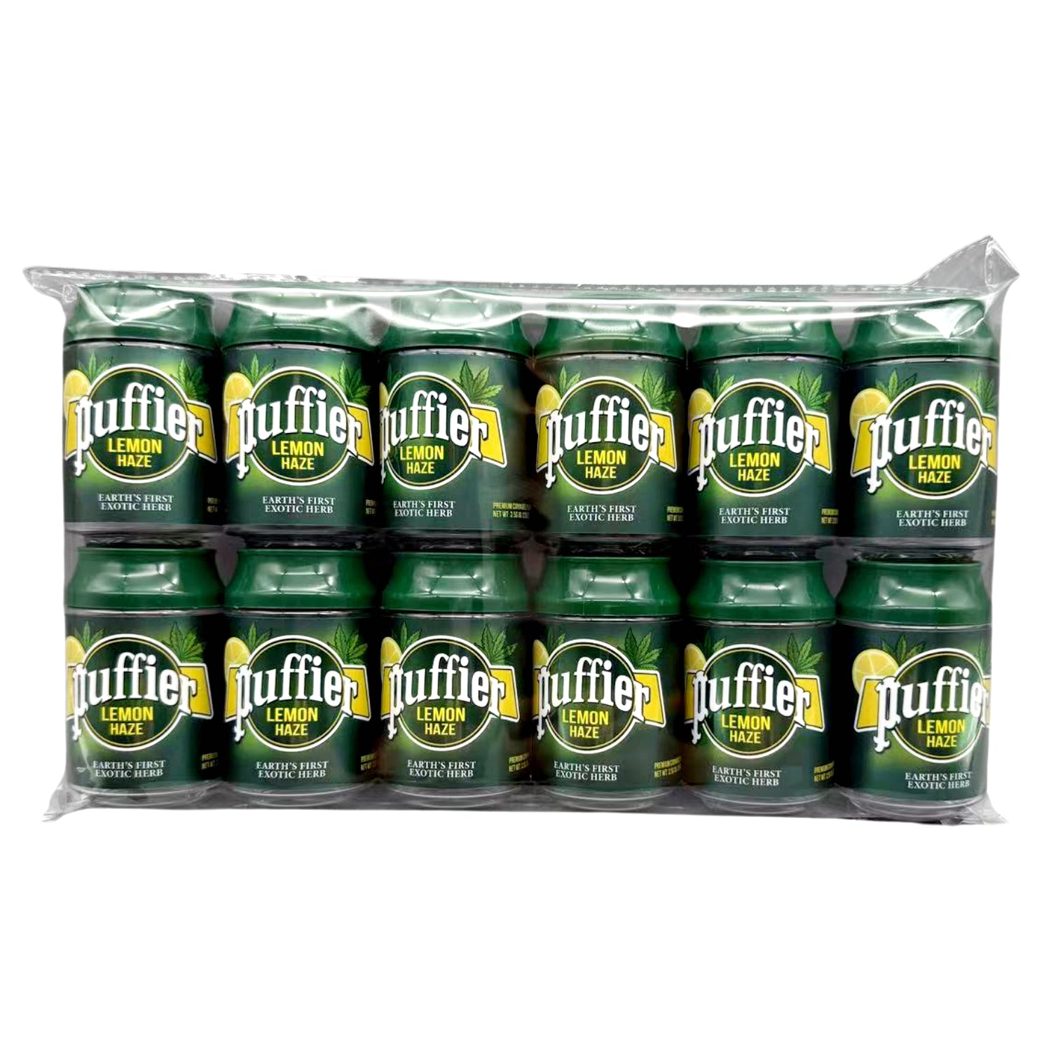 Can Mylar bag 3.5g, herb Mylar Bags, Where to buy mylar bags, Custom mylar bags near me, Mylar Bags Wholesale. Pack of Puffifer Lemon Haze vape cartridges in a clear plastic packaging on a white background