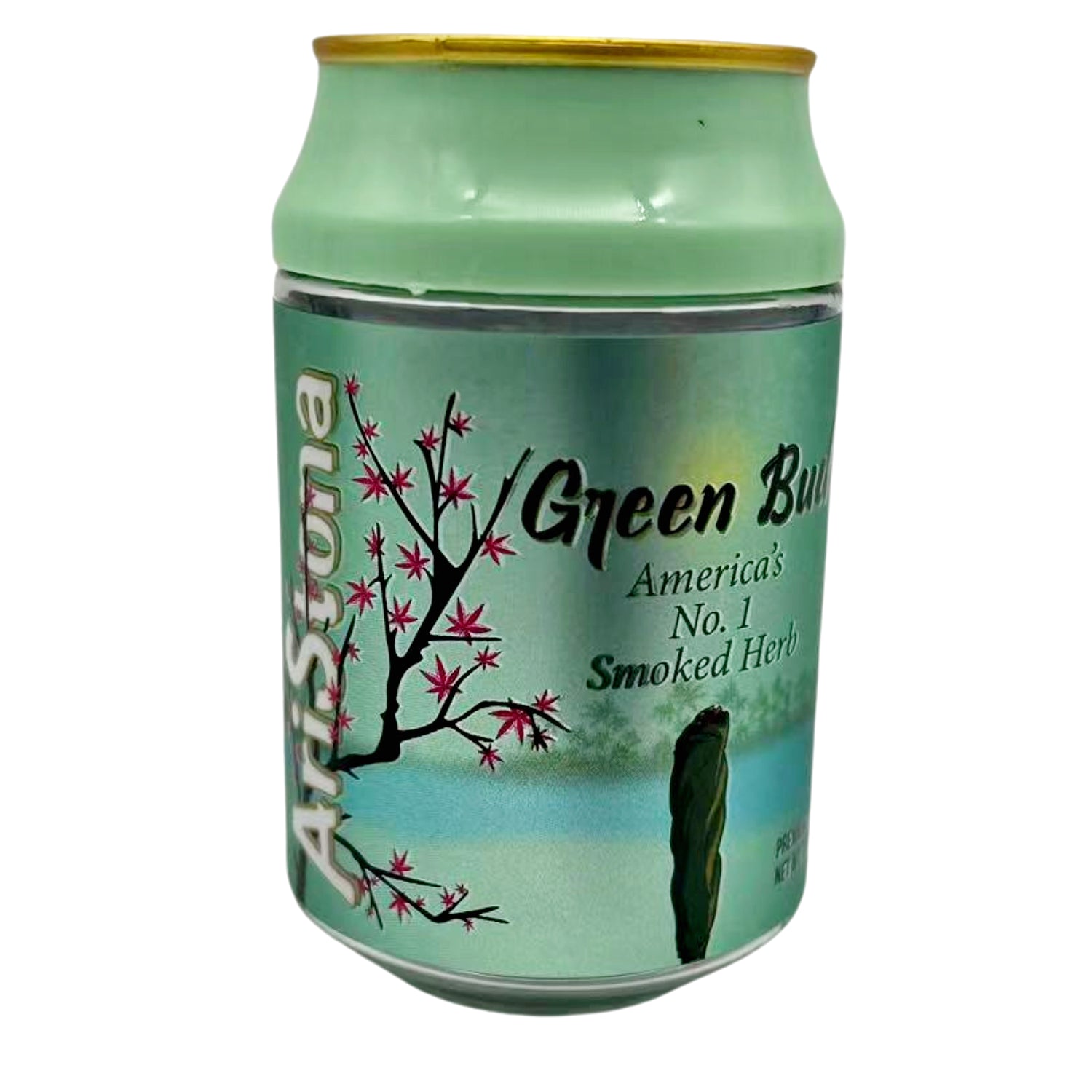 Can Mylar bag 3.5g, herb Mylar Bags, Where to buy mylar bags, Custom mylar bags near me, Mylar Bags Wholesale. Green can with branding and text on a white background