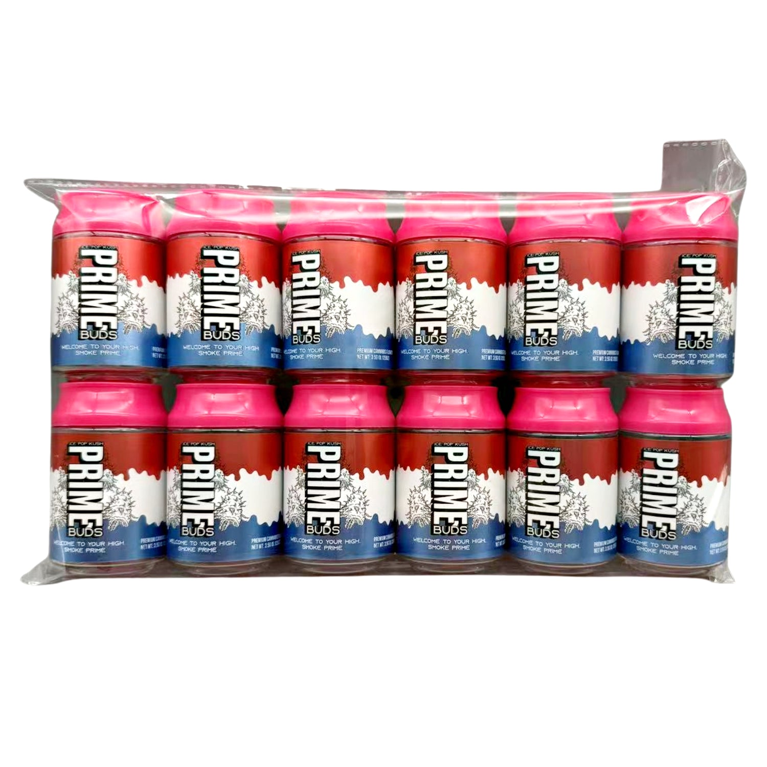 Can Mylar bag 3.5g, herb Mylar Bags, Where to buy mylar bags, Custom mylar bags near me, Mylar Bags Wholesale. Pack of Prime energy drinks in red and pink packaging.