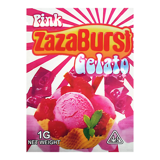 1g Exotic Mylar Bag - Pink Zazaburst Gelato (100 Count)