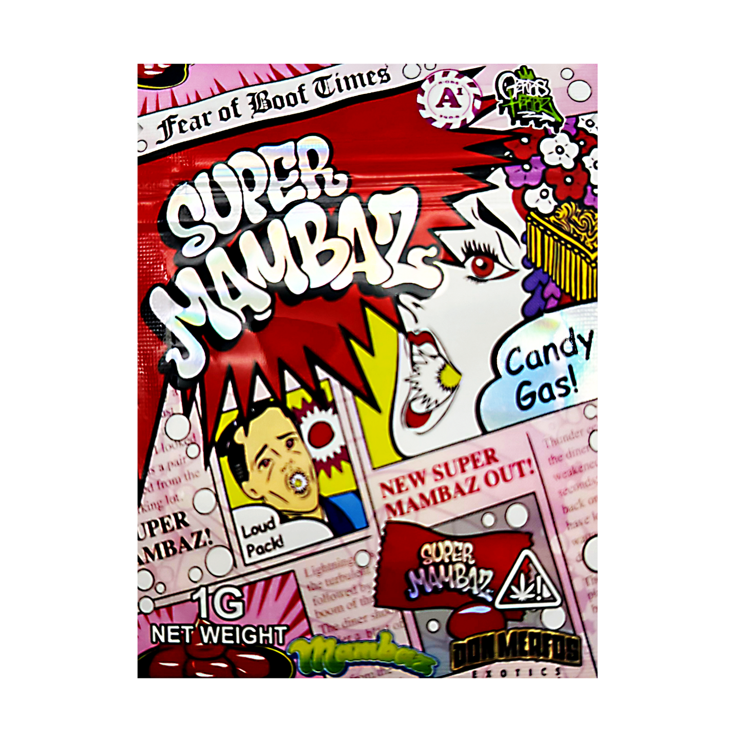 1g Exotic Mylar Bag - Super Mambaz Candy Gas (100 Count)