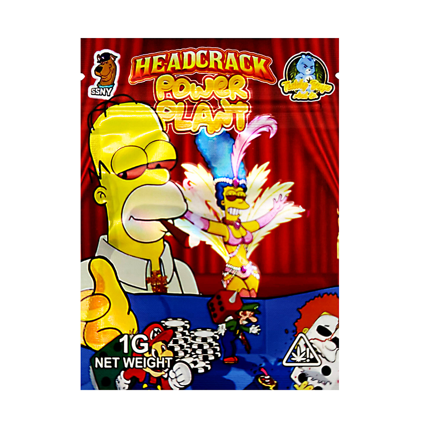 1g Exotic Mylar Bag - Headcrack Power Plant Simpsons (100 Count)