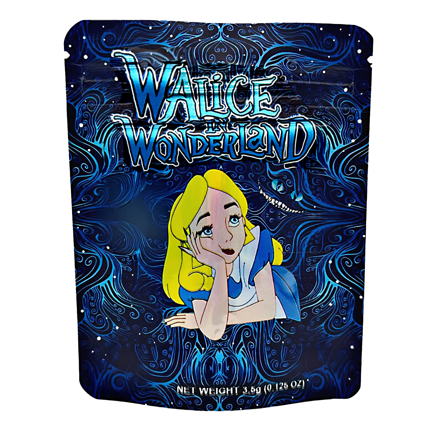 50 Pack - 3.5g Exotic Mylar Bags - Alice Wonderland