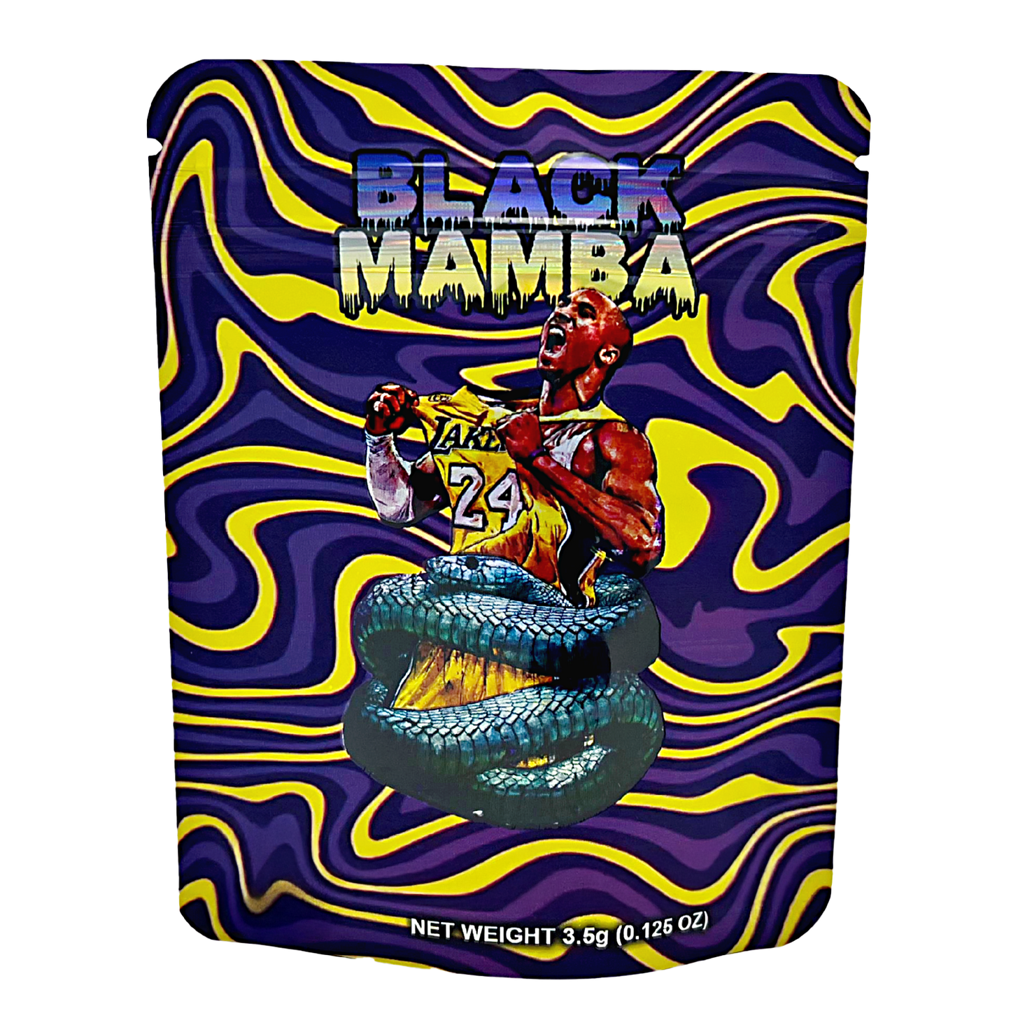 50 Pack - 3.5g Exotic Mylar Bags - Black Mamba