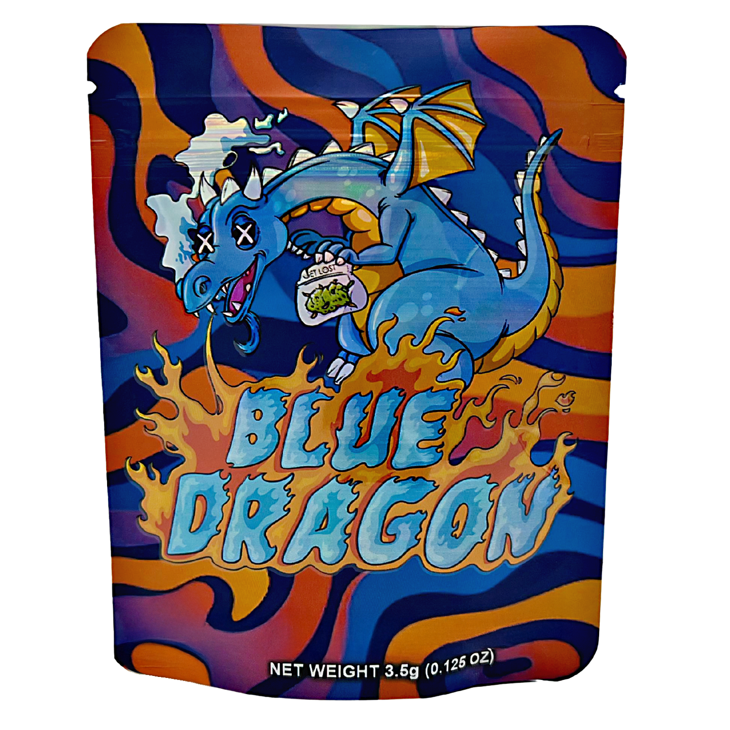 50 Pack - 3.5g Exotic Mylar Bags - Blue Dragon