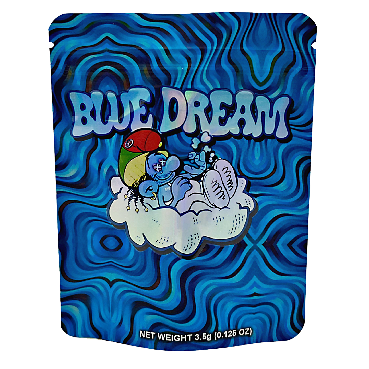 50 Pack - 3.5g Exotic Mylar Bags - Blue Dream