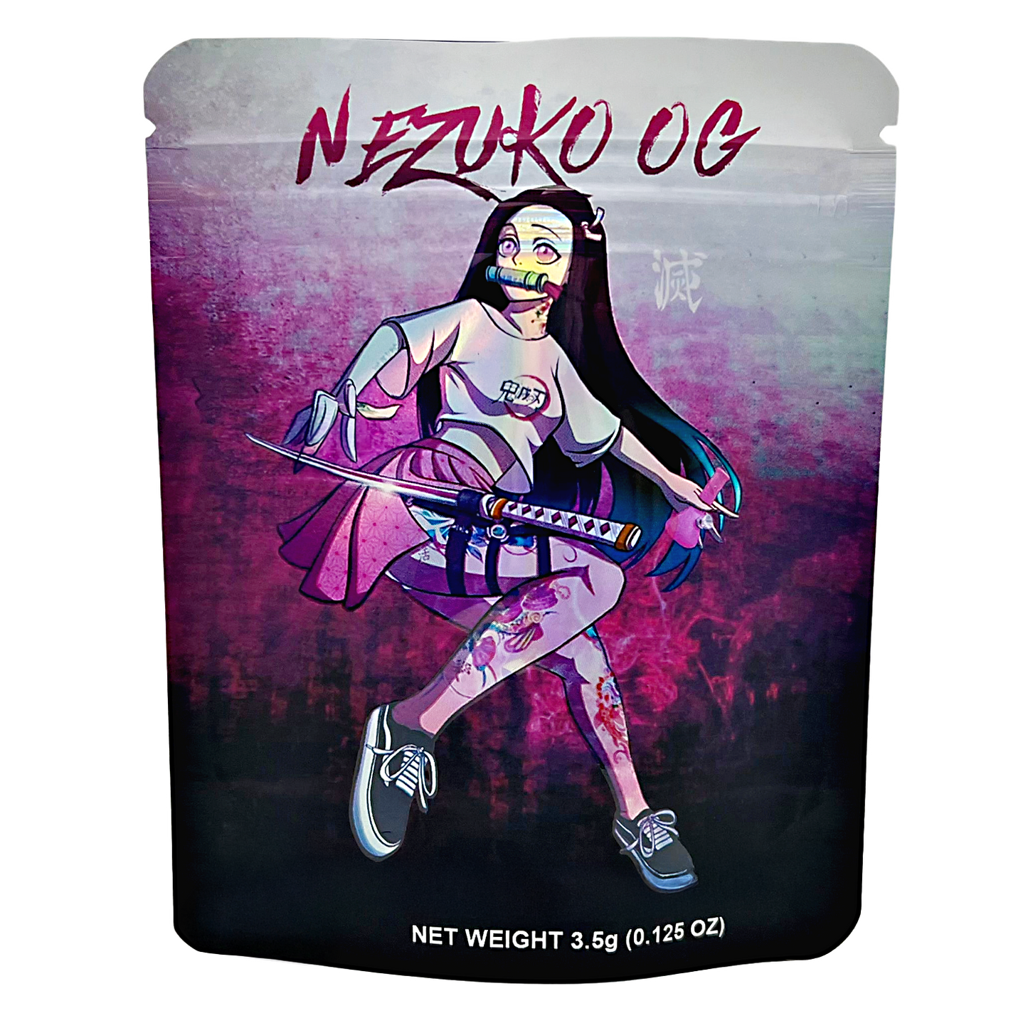 50 Pack - 3.5g Exotic Mylar Bags - Nezuko OG